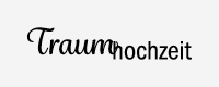 Logo von „Traumhochzeit“, schwarze Schrift auf grauem Grund.