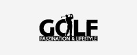 Logo von GOLF – Faszination & Lifestyle, schwarze Schrift auf grauem Grund.
