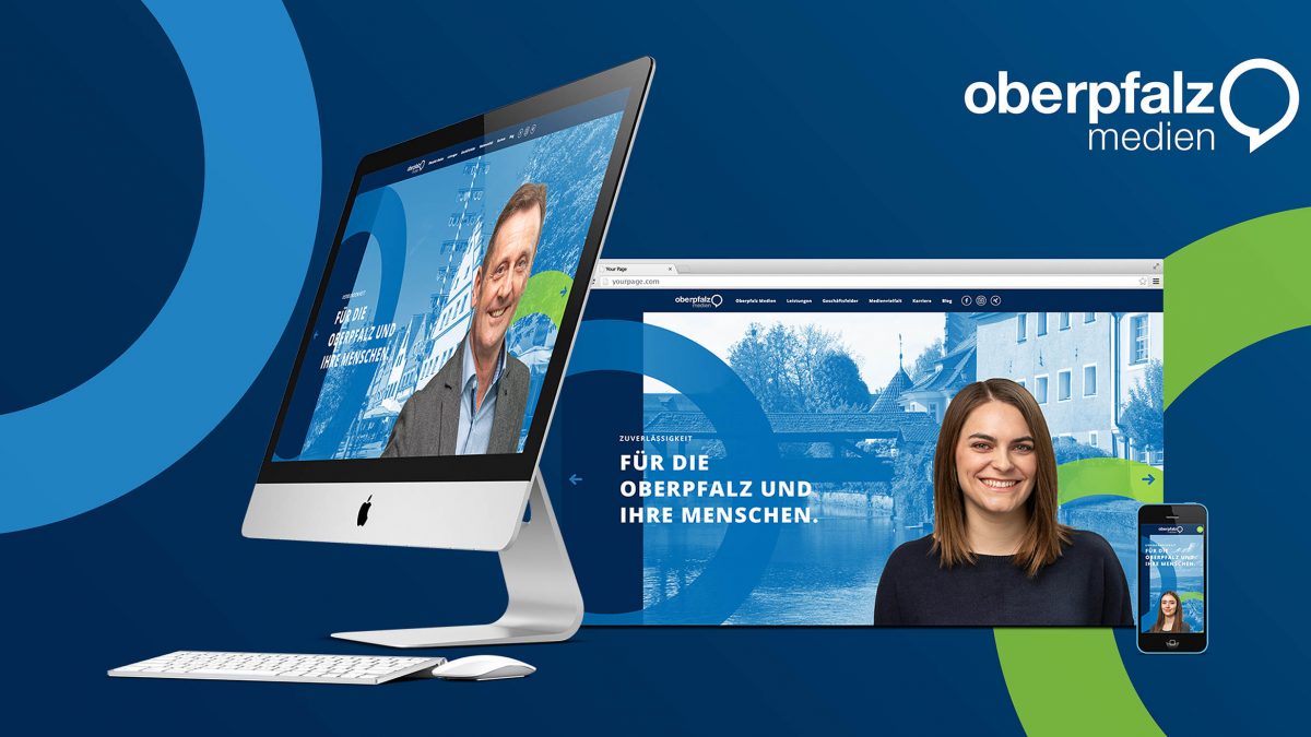 Mock-up zur neuen Oberpfalz-Medien-Website